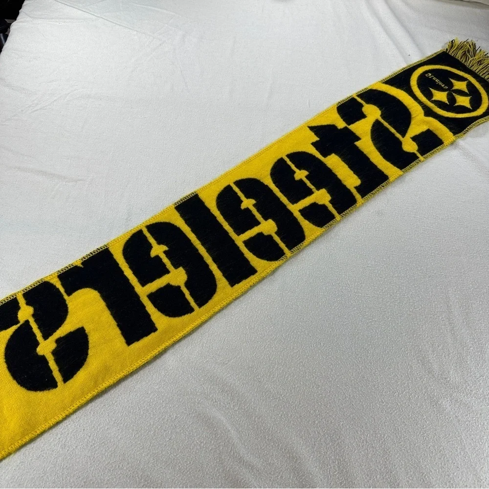 Forever Collectibles Black and Yellow Pittsburg Steelers Scarf 48” Length